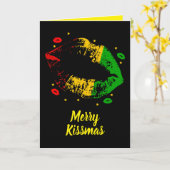 ジャマイカン・ラスタ・ラブ・メリークリスマス カード (黄色い花)