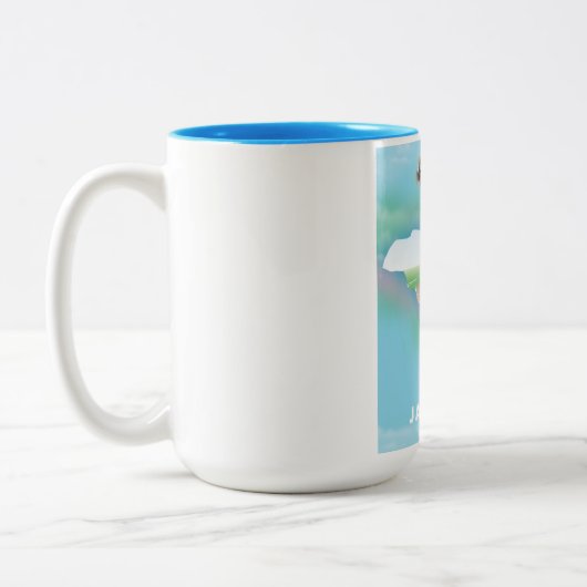 ジャマイカヴィンテージ旅行ポスター ツートーンマグカップ (左)