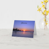 ジャマイカ上空の日没のメモカード カード (黄色い花)