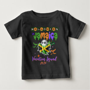 ジャマイカ不気味トロピカルハロウィーンおもしろいのビーブ ベビーTシャツ