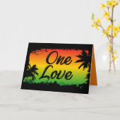 ジャマイカ人の一人の愛の結束と尊敬のラスタ カード (黄色い花)