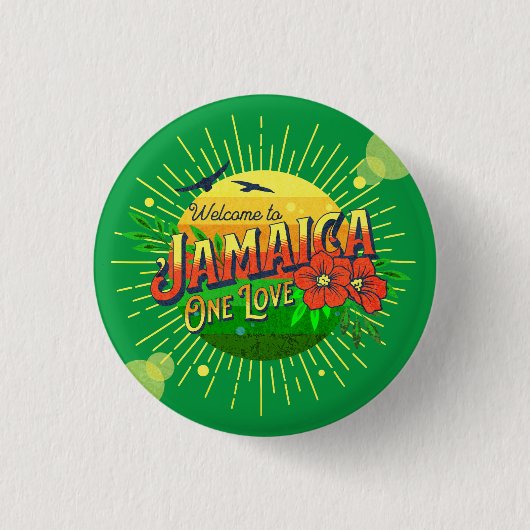ジャマイカ人観光客歓迎ピンバッジ 缶バッジ (正面)