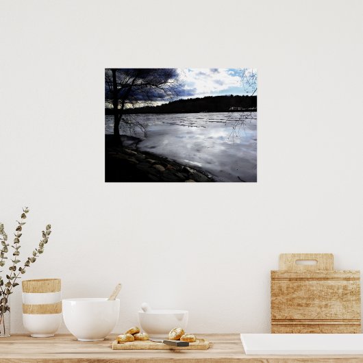 ジャマイカ凍っていプレインズのジャマイカ池 ポスター (キッチン)