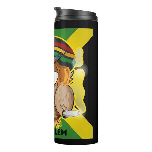 ジャマイカ問題なしおもしろい喫煙ラスタフクロウ タンブラー (回転右)