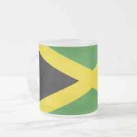 ジャマイカ国旗で曇った小さなガラスマグ