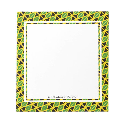 ジャマイカ国旗と愛国的ジャマイカパーソナライズされた ノートパッド (正面)