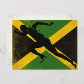 ジャマイカ国旗にsprinterを付けたはがき ポストカード (正面/裏面)
