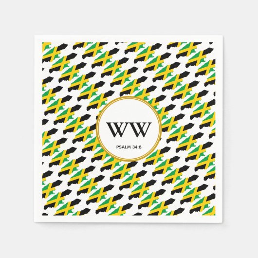 ジャマイカ国旗のお祝い誕生日ヘリテージ パーティー スタンダードカクテルナプキン (正面)