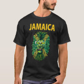 ジャマイカ国旗のアイディア男性へウィズラスタファリオンドレー Tシャツ (正面)