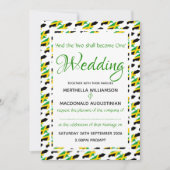 ジャマイカ国旗のカスタムウェディングお祝い聖なる書物、 経典 招待状 (正面)