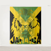 ジャマイカ国旗のライオン・オブ・ユダ・タペストリーデザイン タペストリー (正面)