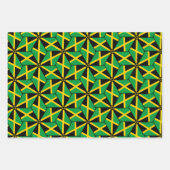 ジャマイカ国旗のラッピング紙フラットシートオブ3 ラッピングペーパーシート (正面3)