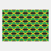 ジャマイカ国旗のラッピング紙フラットシートオブ3 ラッピングペーパーシート (正面2)