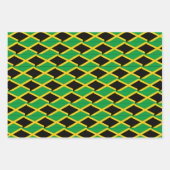 ジャマイカ国旗のラッピング紙フラットシートオブ3 ラッピングペーパーシート (正面)