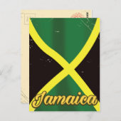 ジャマイカ国旗のヴィンテージ旅行ポスター ポストカード (正面/裏面)