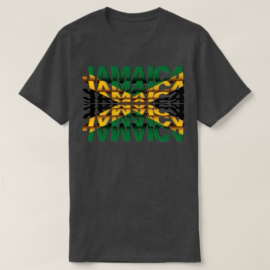 ジャマイカ国旗の反転文字効果 Tシャツ (デザイン正面)