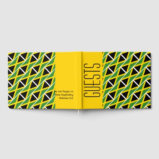 ジャマイカ国旗の国カスタマイズ際的なイエロージャマイカ ゲストブック (全面)