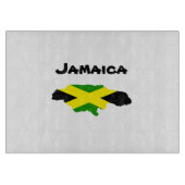 ジャマイカ国旗の地図に刻印されたカッティングボード カッティングボード (正面)
