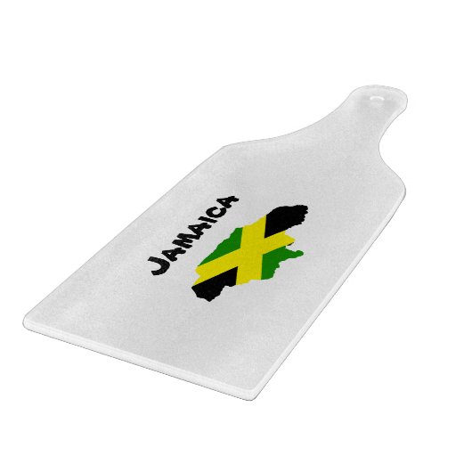 ジャマイカ国旗の地図に刻印されたカッティングボード カッティングボード (角)