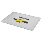 ジャマイカ国旗の地図に刻印されたカッティングボード カッティングボード (角)