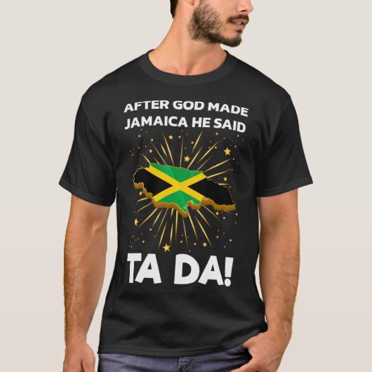 ジャマイカ国旗の地図ジャマイカ Tシャツ (正面)