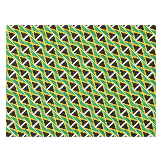 ジャマイカ国旗の地図スタイリッシュ愛国幾何学 テーブルクロス (正面(横))