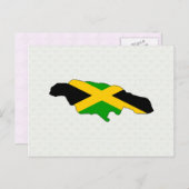 ジャマイカ国旗の地図フルサイズ ポストカード (正面/裏面)