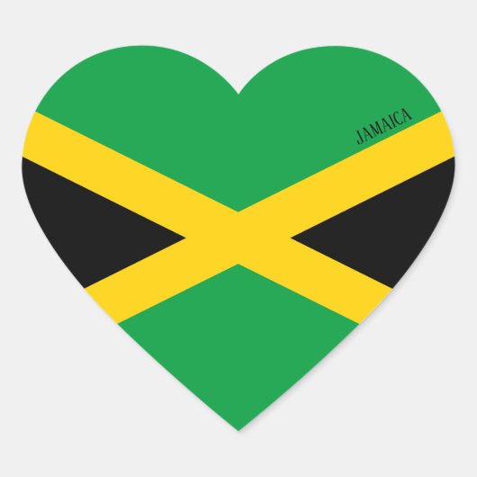 ジャマイカ国旗の愛国心 ハートシール (正面)