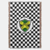 ジャマイカ国旗の投げ毛 スローブランケット (正面縦)