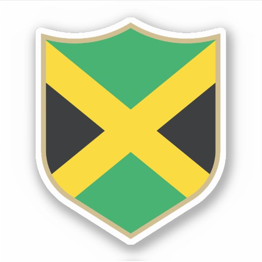 ジャマイカ国旗の紋章愛国旅行 シール (正面)