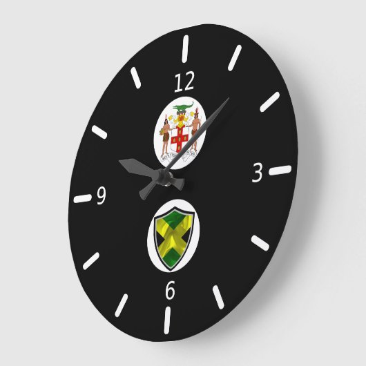 ジャマイカ国旗の腕の大時計 ラージ壁時計 (傾斜)