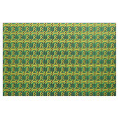 ジャマイカ国旗の色が付いたアフリカの幾何学的パターン ファブリック (ヤード)