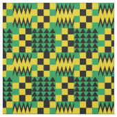ジャマイカ国旗の色が付いたアフリカの幾何学的パターン ファブリック (見本)