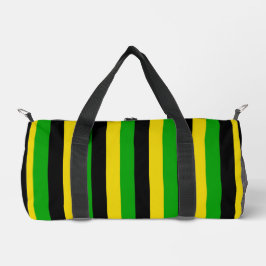 ジャマイカ国旗の色ストライプのパターン（の模様が）ある ダッフルバッグ