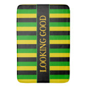 ジャマイカ国旗の色ストライプの バスマット (正面縦)