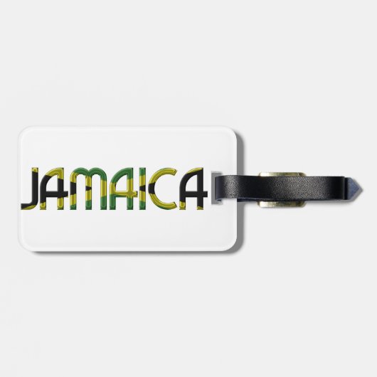ジャマイカ国旗の色タイポグラフィ土産 ラゲッジタグ (裏面横)