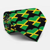 ジャマイカ国旗の色ハートパターン ネクタイ (ロール)