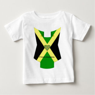 ジャマイカ国旗の色パターンデザイン ベビーTシャツ