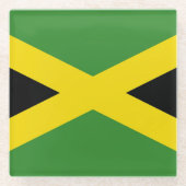 ジャマイカ国旗を持つガラスコースター ガラスコースター (正面)