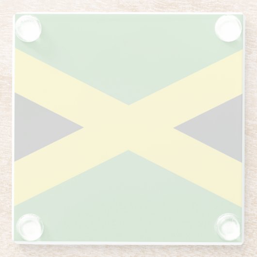 ジャマイカ国旗を持つガラスコースター ガラスコースター (裏面)