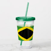 ジャマイカ国旗を持つ愛国的なアクリルタンブラー アクリルタンブラー (裏面)