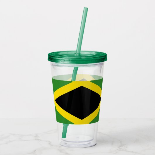 ジャマイカ国旗を持つ愛国的なアクリルタンブラー アクリルタンブラー (裏面)