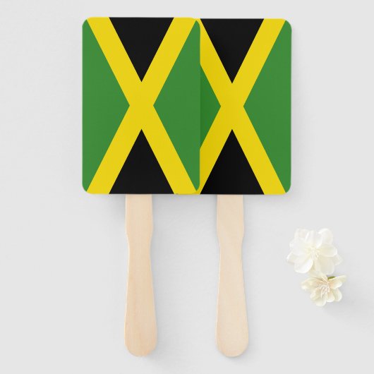 ジャマイカ国旗を掲げたハンドファン ハンドファン (正面&裏面)