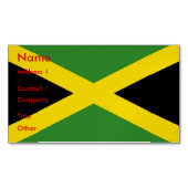 ジャマイカ国旗を掲げた名刺マグネット マグネット名刺 (正面)