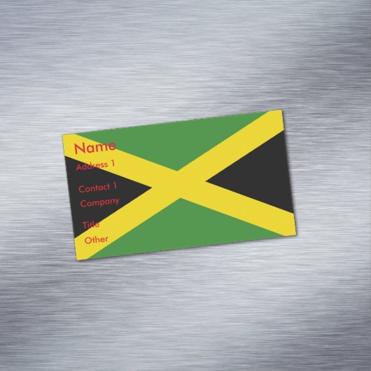ジャマイカ国旗を掲げた名刺マグネット マグネット名刺 (インサイチュ)