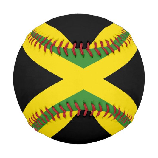 ジャマイカ国旗を掲げた愛国野球 野球ボール (裏面)