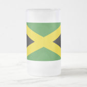 ジャマイカ国旗を掲げた曇りガラス製マグカップ フロストグラスビールジョッキ (中央)