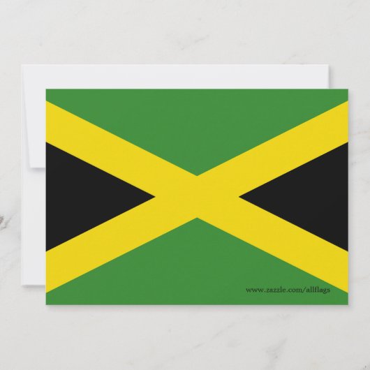 ジャマイカ国旗を掲げた赤ちゃんシャワー招待状 招待状 (裏面)