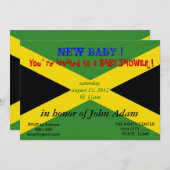 ジャマイカ国旗を掲げた赤ちゃんシャワー招待状 招待状 (正面/裏面)