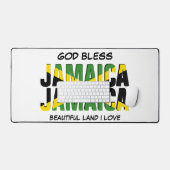 ジャマイカ国旗を祝福する デスクマット (キーボード&マウス)